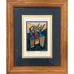 Artist Paul Nzalamba "And the Sun Came" Signed Archival Print Batik Artwork